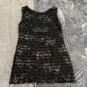 Karen Kane Elegant Black Ruffled Blouse